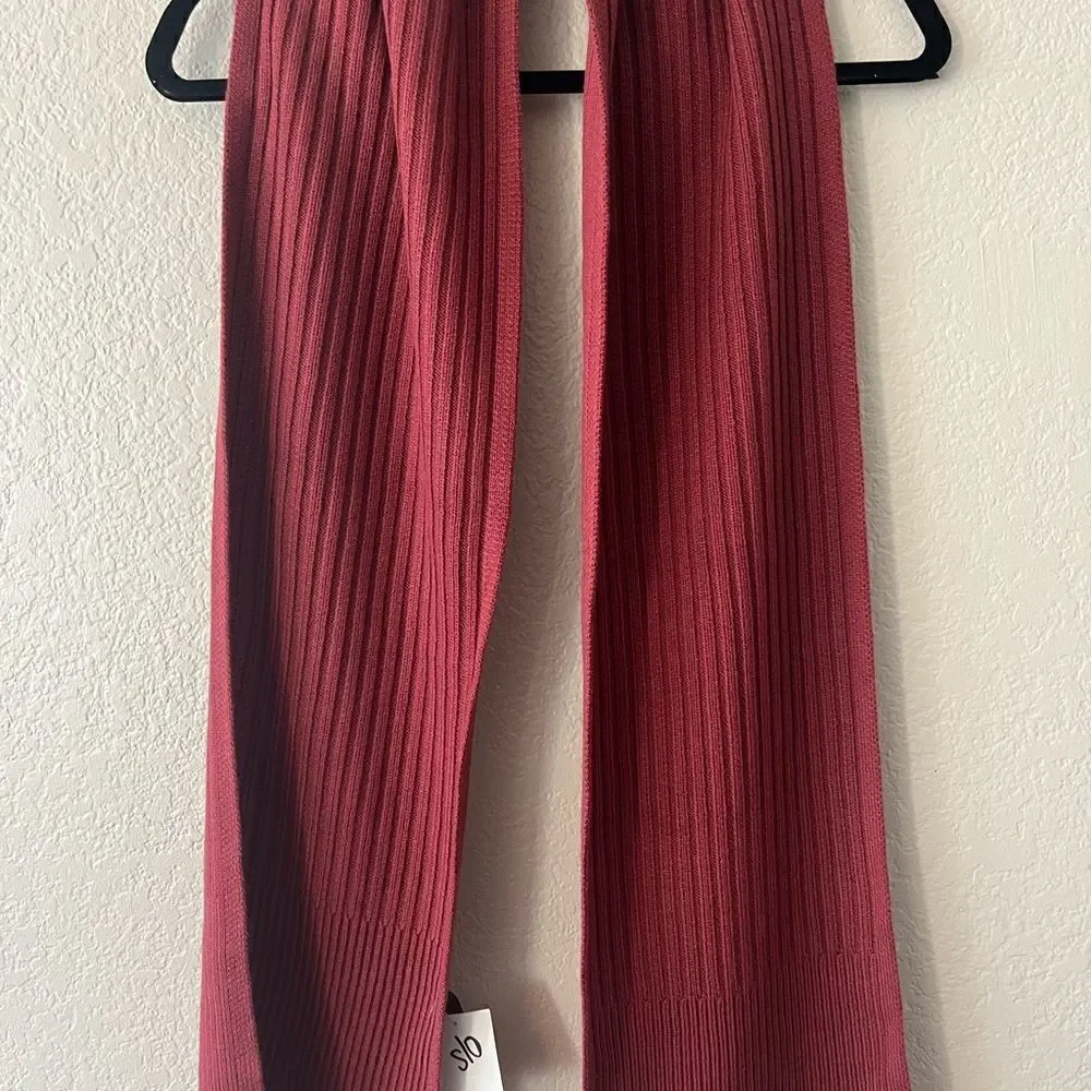 ALL SAINTS NWT Ribbed Knit Rib Mix Wool Blend Scarf Sienna Red 86